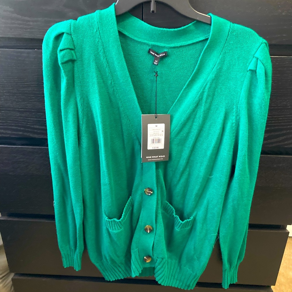 Kelly green cardigan
